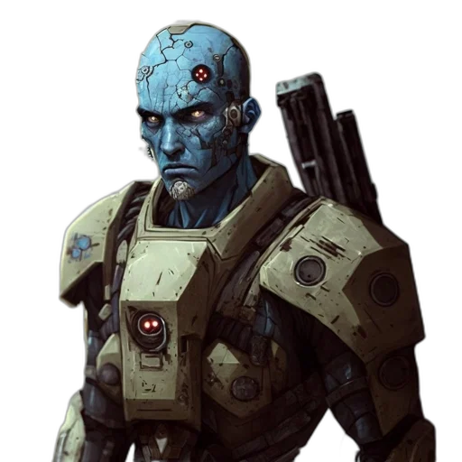 robot, face, concept art, cyberpunk transparent PNG cut-out