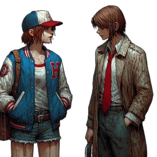 jacket, concept art, comic book art, pixel art transparent PNG cut-out