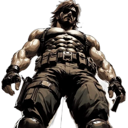 comic book art, concept art, muscular, male transparent PNG cut-out