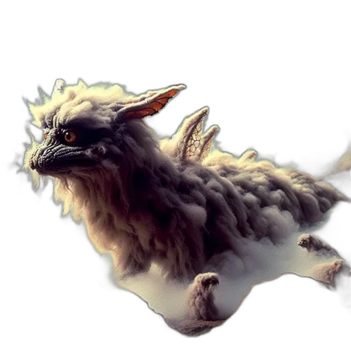 dragon, creature, animal, staff transparent PNG cut-out