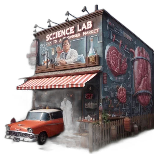 building, car, concept art, 3d render transparent PNG cut-out