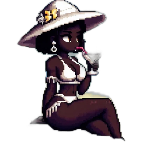 hat, staff, dress, pixel art transparent PNG cut-out