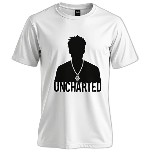 white, t-shirt, black, graphic transparent PNG cut-out