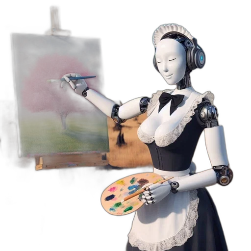 robot, dress, concept art, fantasy art transparent PNG cut-out
