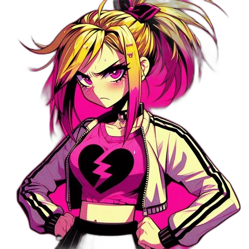 jacket, hair, staff, weapon transparent PNG cut-out