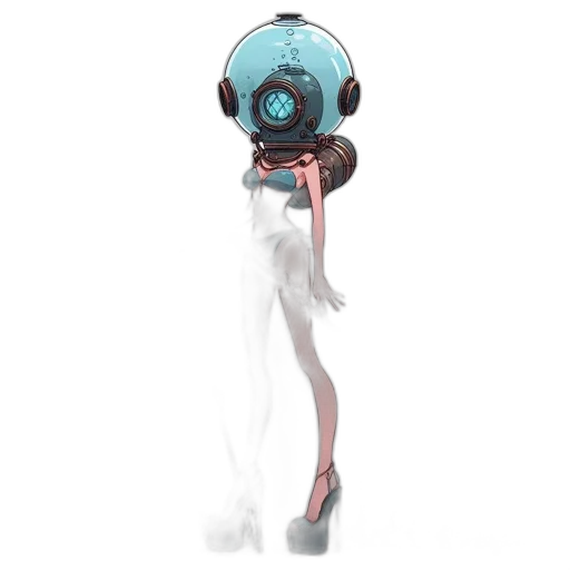 robot, staff, concept art, 3d render transparent PNG cut-out