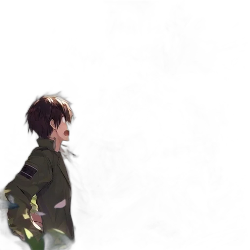 jacket, weapon, staff, creature transparent PNG cut-out
