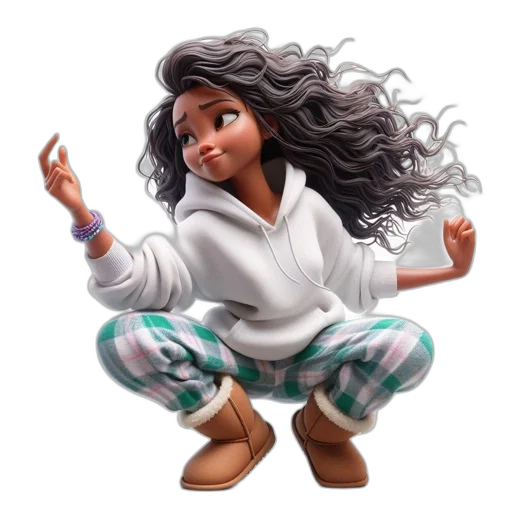 cartoon, concept art, young, woman transparent PNG cut-out