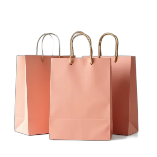 3d render, pastel, shopping, bags transparent PNG cut-out
