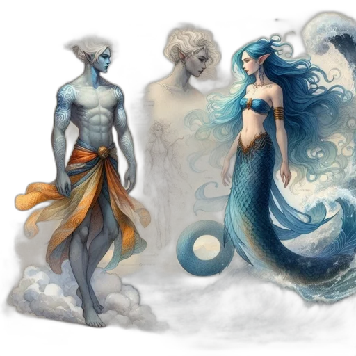 fantasy art, concept art, watercolor, comic book art transparent PNG cut-out