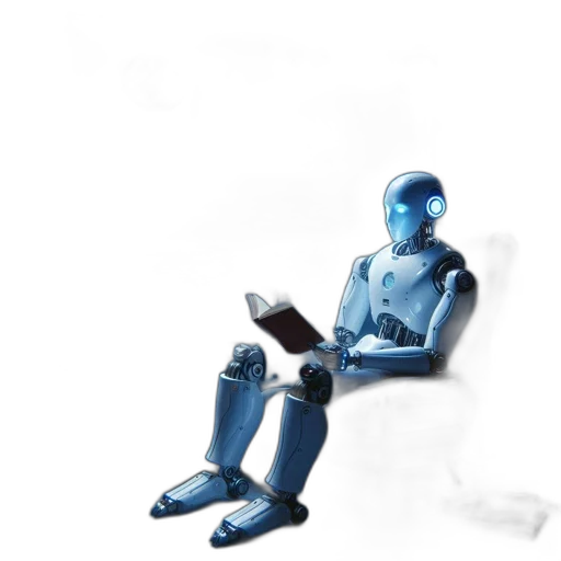 robot, staff, concept art, 3d render transparent PNG cut-out