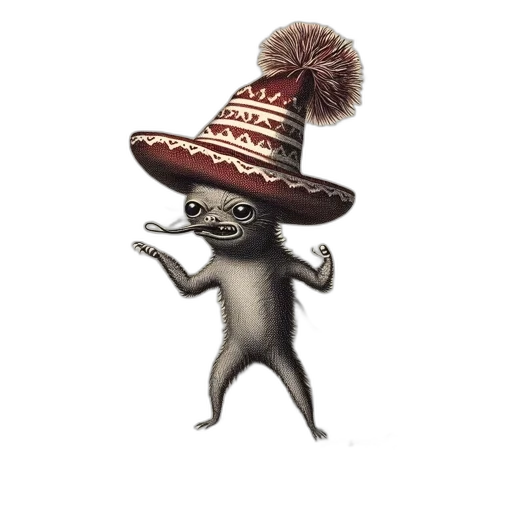 hat, creature, animal, staff transparent PNG cut-out
