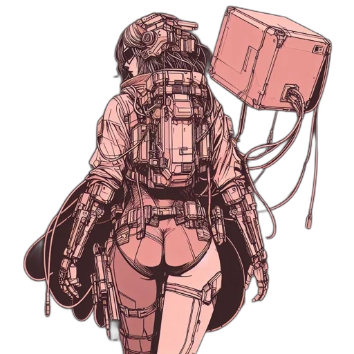 robot, jacket, weapon, dress transparent PNG cut-out