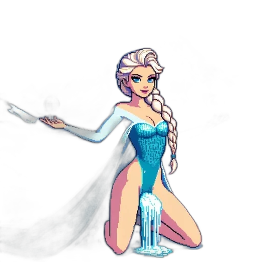 dress, staff, pixel art, fantasy art transparent PNG cut-out
