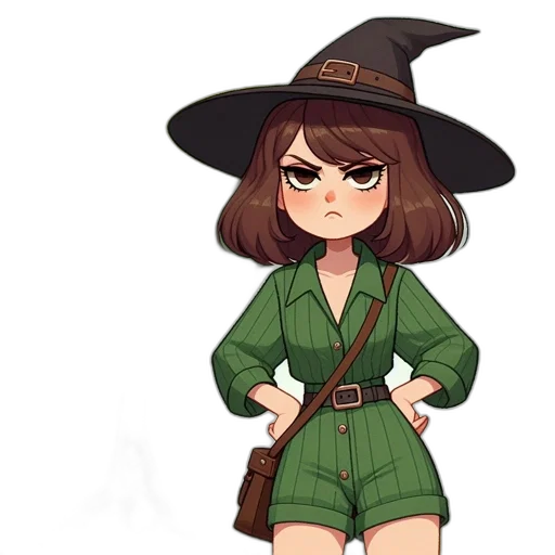 staff, hat, jacket, dress transparent PNG cut-out