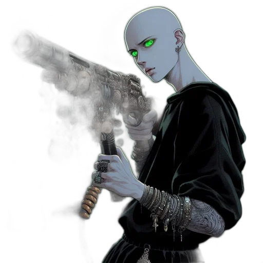 weapon, robot, staff, mask transparent PNG cut-out