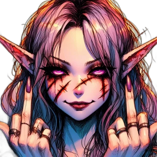 face, comic book art, fantasy art, pixel art transparent PNG cut-out