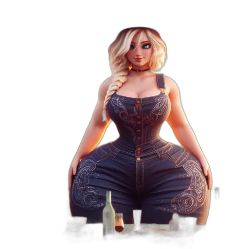 dress, robot, 3d render, concept art transparent PNG cut-out