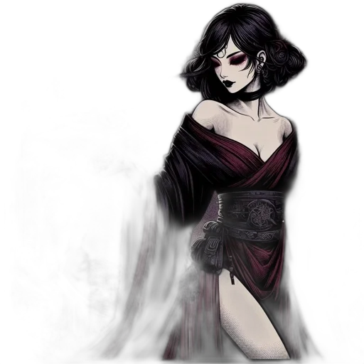 dress, mask, staff, fantasy art transparent PNG cut-out