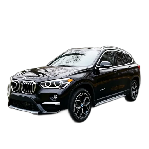 car, 3d render, photorealistic, black transparent PNG cut-out
