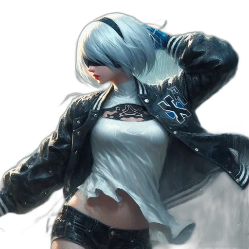 jacket, robot, weapon, sword transparent PNG cut-out