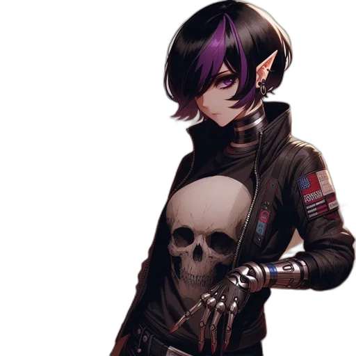 jacket, staff, mask, weapon transparent PNG cut-out