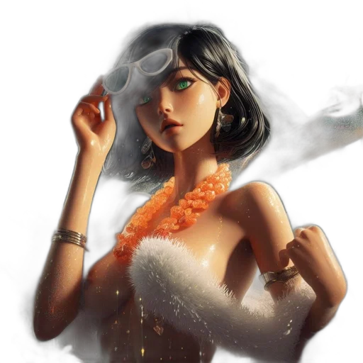 dress, jewelry, mask, fantasy art transparent PNG cut-out