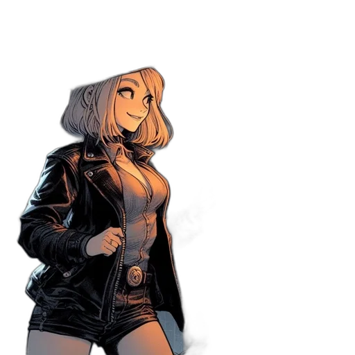 jacket, dress, robot, comic book art transparent PNG cut-out