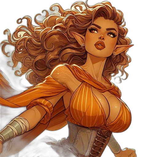 comic book art, fantasy art, concept art, golden transparent PNG cut-out
