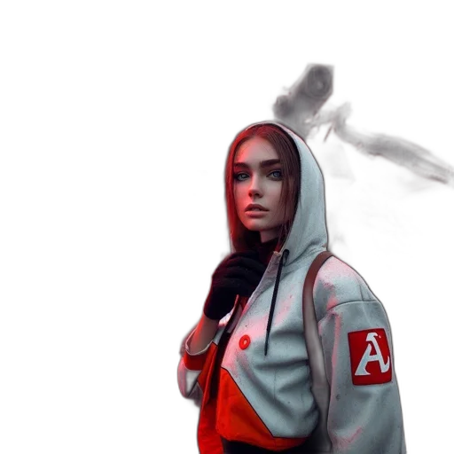 jacket, robot, sword, staff transparent PNG cut-out