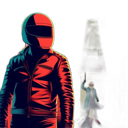 jacket, mask, robot, concept art transparent PNG cut-out