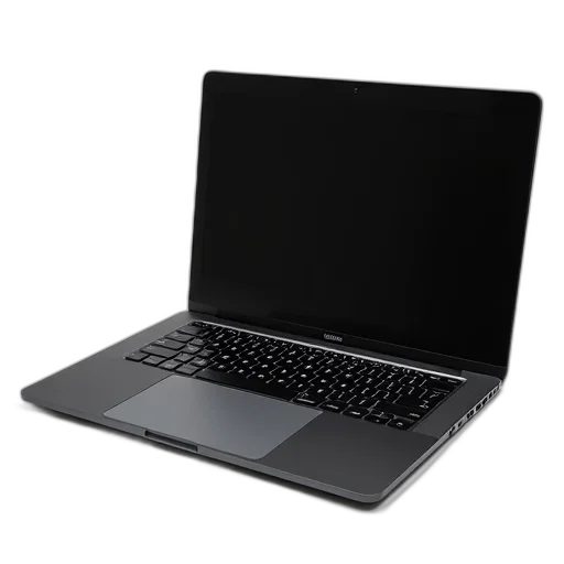 3d render, sleek, black, laptop transparent PNG cut-out