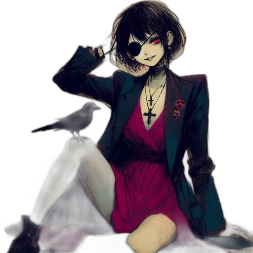 dress, mask, jacket, staff transparent PNG cut-out