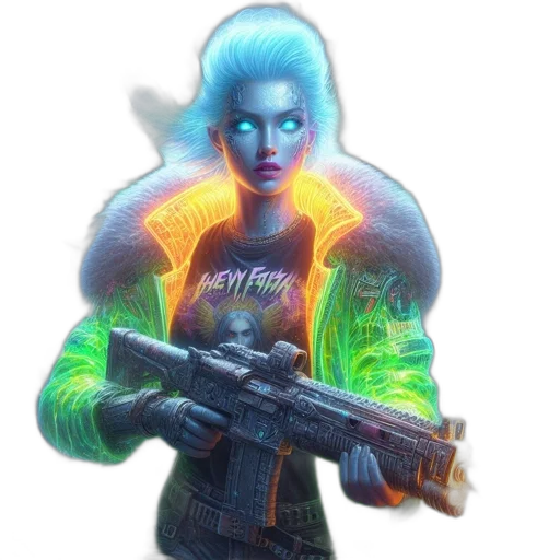 weapon, jacket, staff, creature transparent PNG cut-out