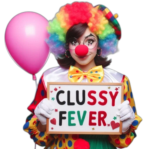 mask, clown, colorful, wig transparent PNG cut-out