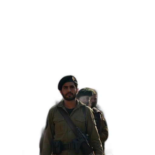 staff, weapon, jacket, hat transparent PNG cut-out