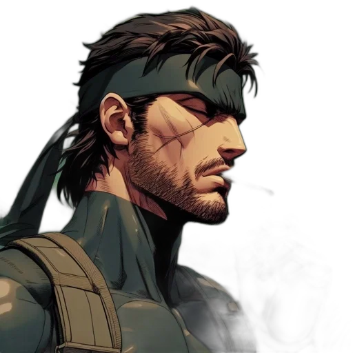 face, comic book art, concept art, photorealistic transparent PNG cut-out