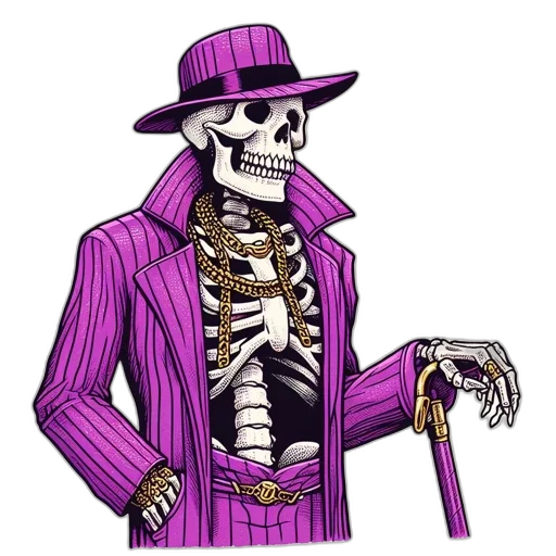 jacket, jewelry, hat, staff transparent PNG cut-out
