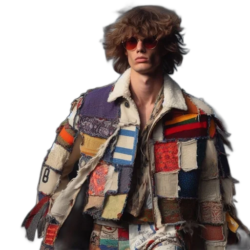 jacket, cyberpunk, concept art, colorful transparent PNG cut-out