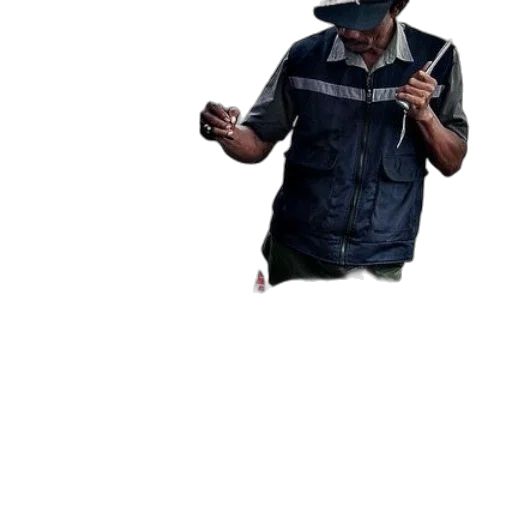 jacket, staff, hat, mask transparent PNG cut-out