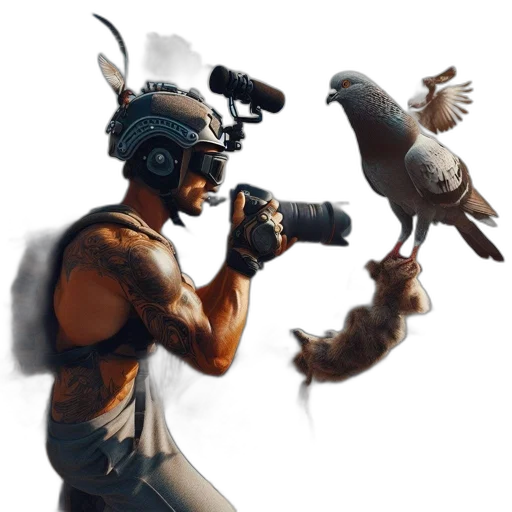 weapon, animal, staff, hat transparent PNG cut-out