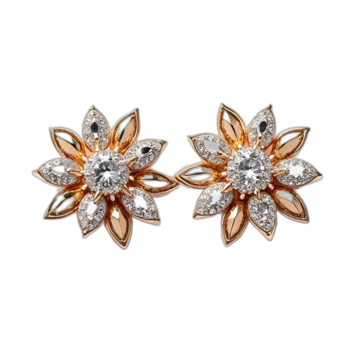 jewelry, pair, earrings, floral transparent PNG cut-out