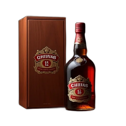 bottle, 3d render, chivas, regal transparent PNG cut-out