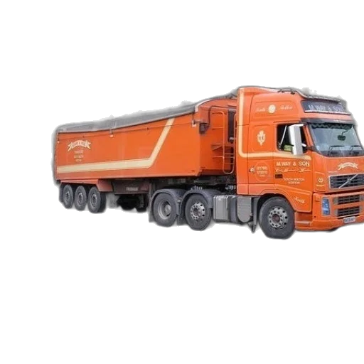 3d render, orange, truck, words transparent PNG cut-out