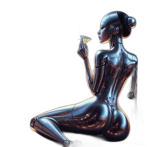 robot, jewelry, dress, cyberpunk transparent PNG cut-out