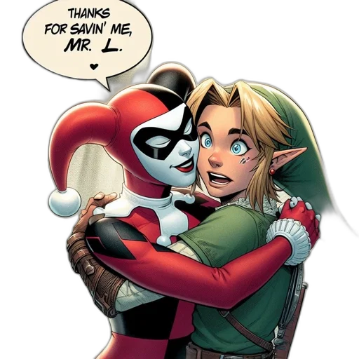 comic book art, concept art, harley, quinn transparent PNG cut-out