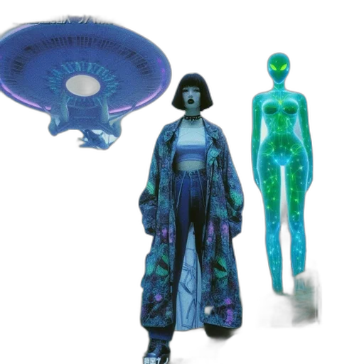 dress, concept art, vaporwave, blue transparent PNG cut-out
