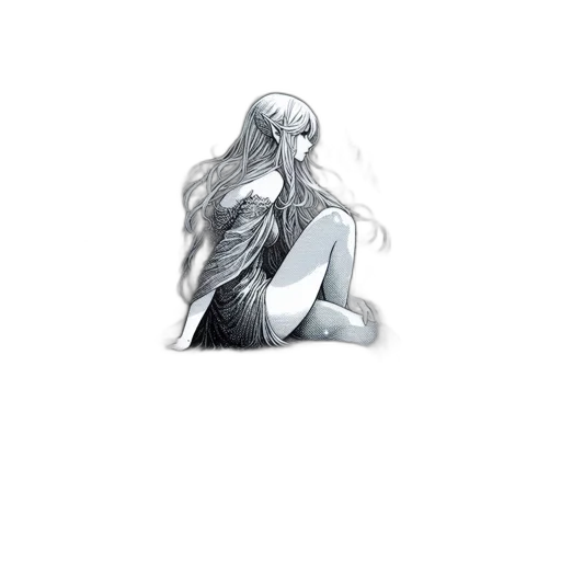 dress, hair, crown, jewelry transparent PNG cut-out
