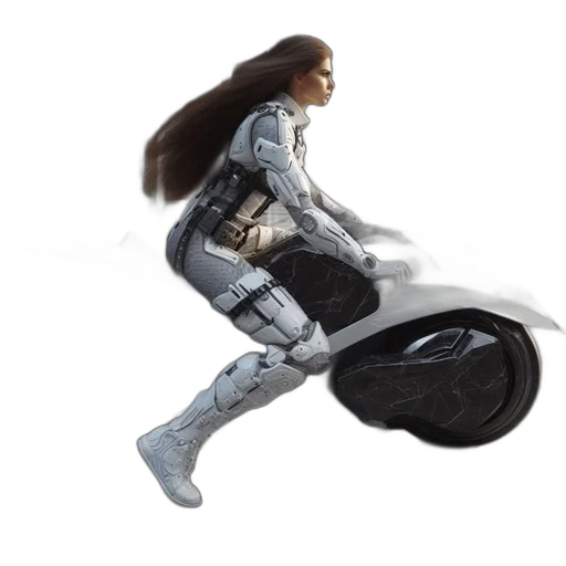 robot, hair, jacket, weapon transparent PNG cut-out