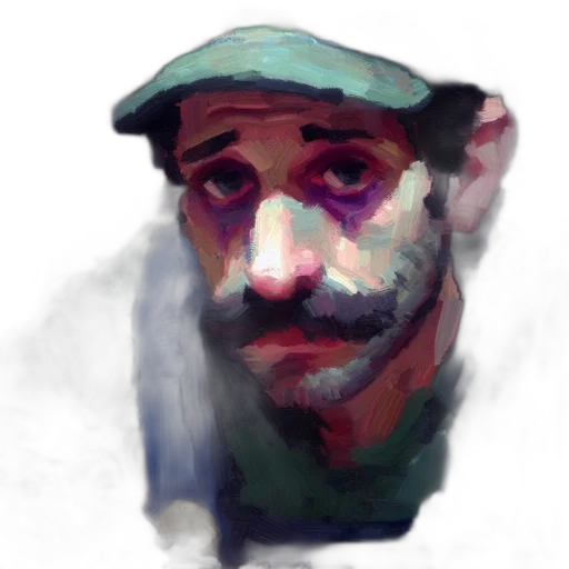 face, hat, mask, staff transparent PNG cut-out